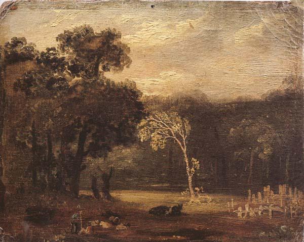 Sketch from Nature in Syon park, Samuel Palmer